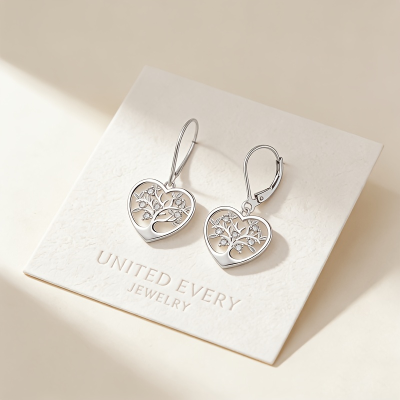 Women's Heart-Shaped Hanging Earrings, Elegant & Easy